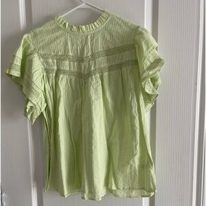 Lime Green Ruffle Sleeve Top